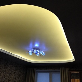Двухуровневый фигурный потолок с подсветкой