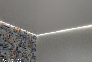 Парящий белый потолок 15 м2