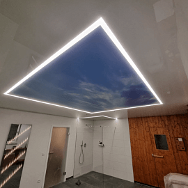 Натяжной потолок с подсветкой и фотопечатью