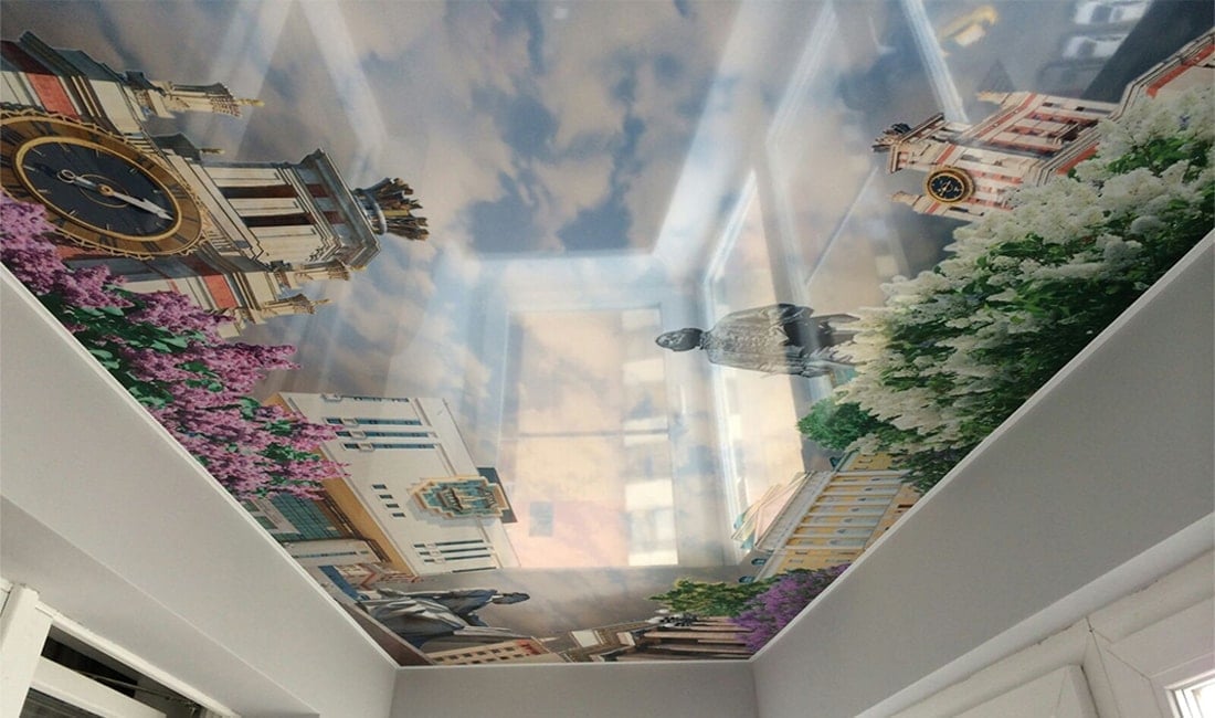 Потолок с фотопечатью «Город»